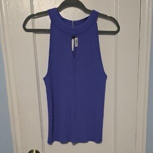 White House Black Market Blue Sleeveless Tank Top
